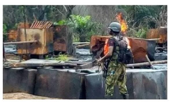 Troops discover illegal crude oil refining site, recover…
