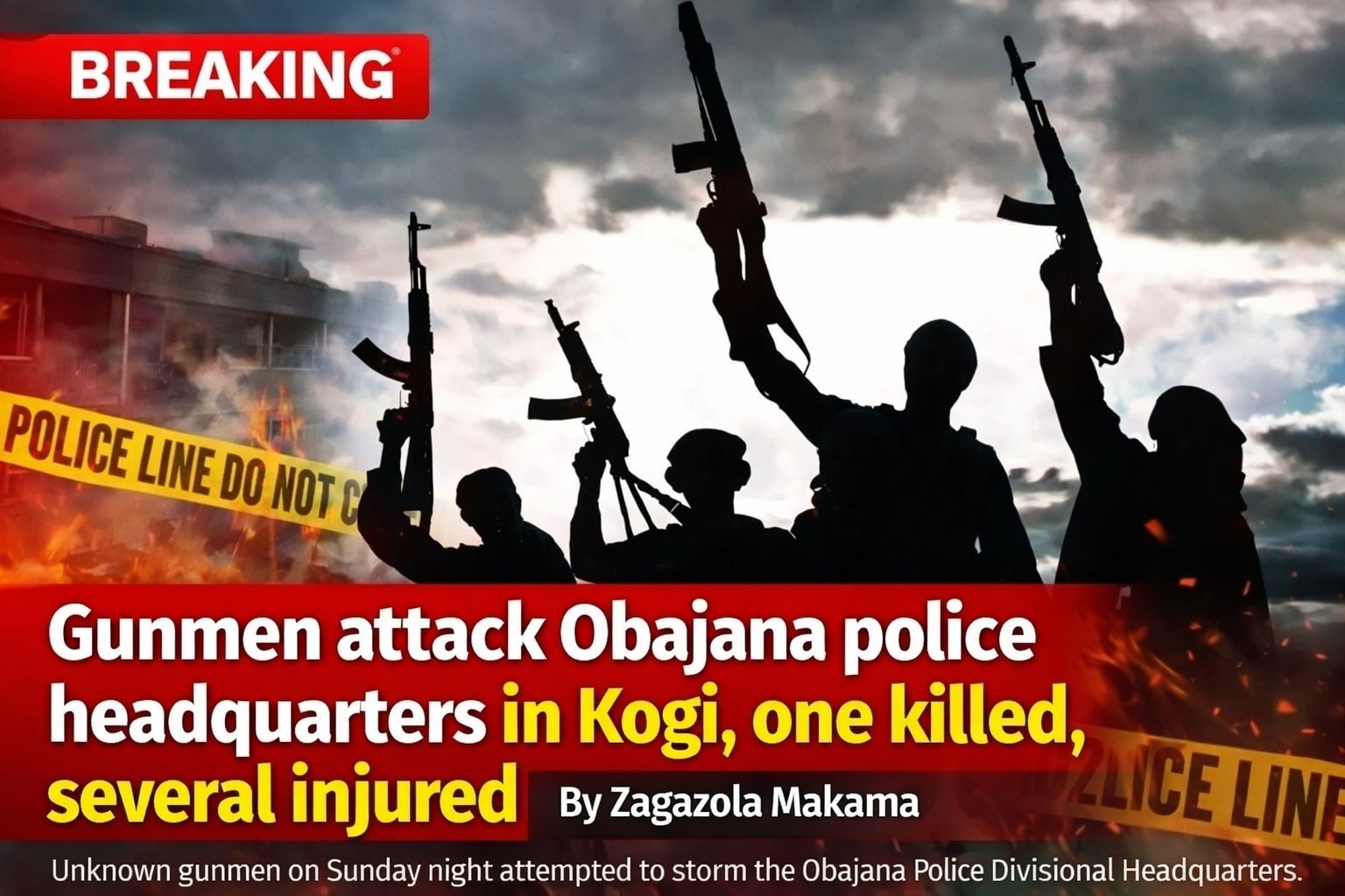 Gunmen attack Obajana police headquarters in Kogi,…