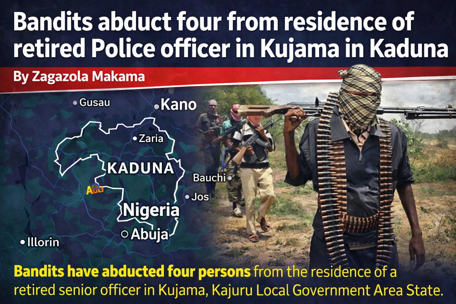 Bandits abduct four from residence of retired Police&hellip;
