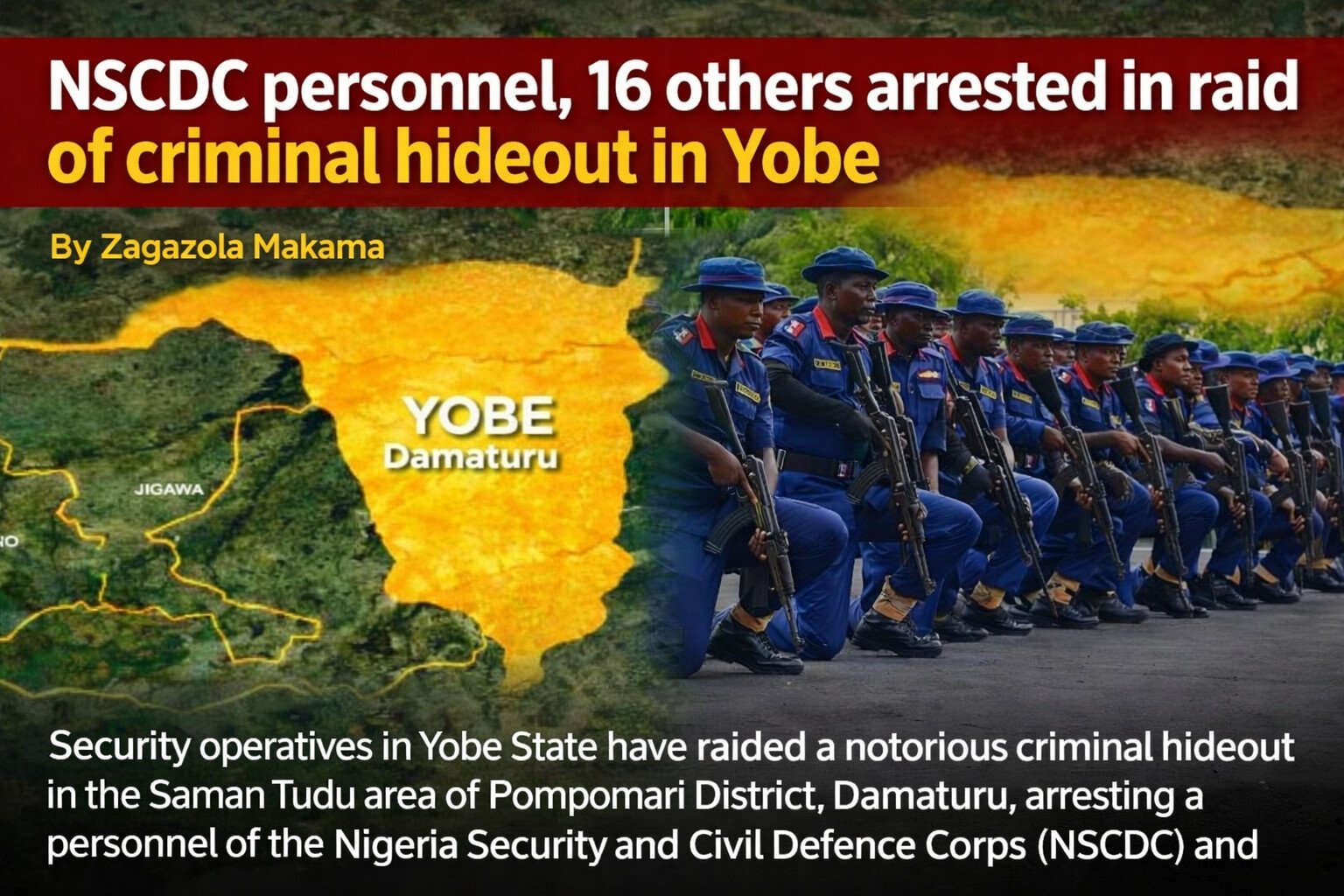 NSCDC personnel, 16 others arrested in raid of criminal&hellip;