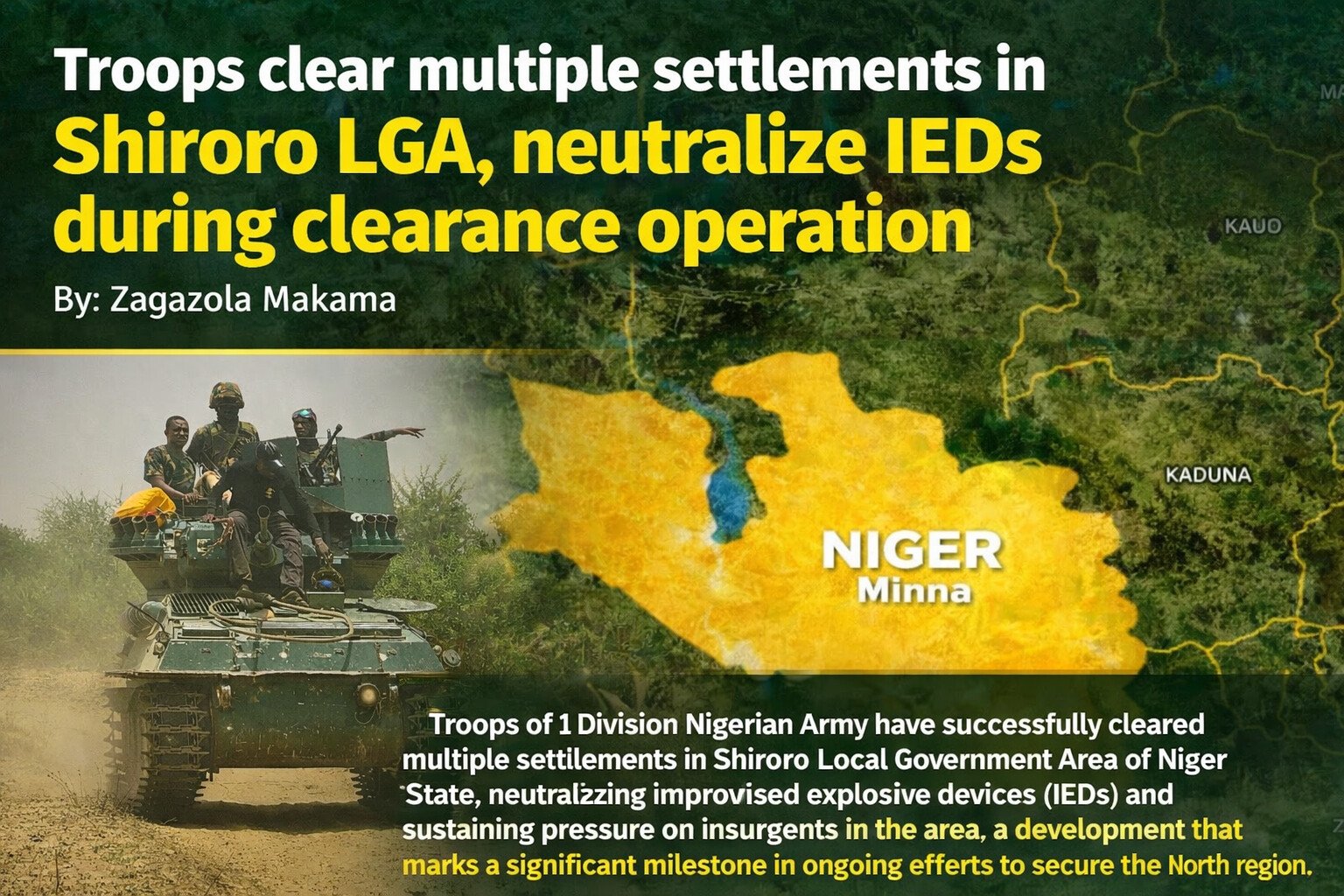 Troops clear multiple settlements in Shiroro LGA, neutralize&hellip;