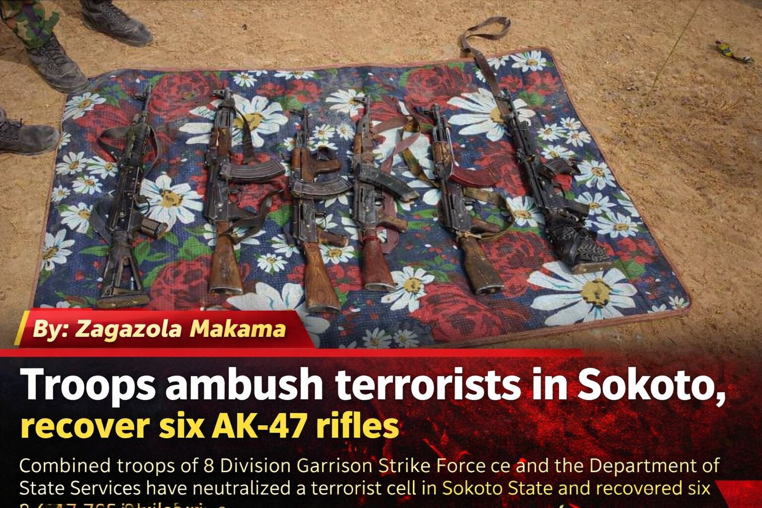 Troops ambush terrorists in Sokoto, recover six AK-47&hellip;