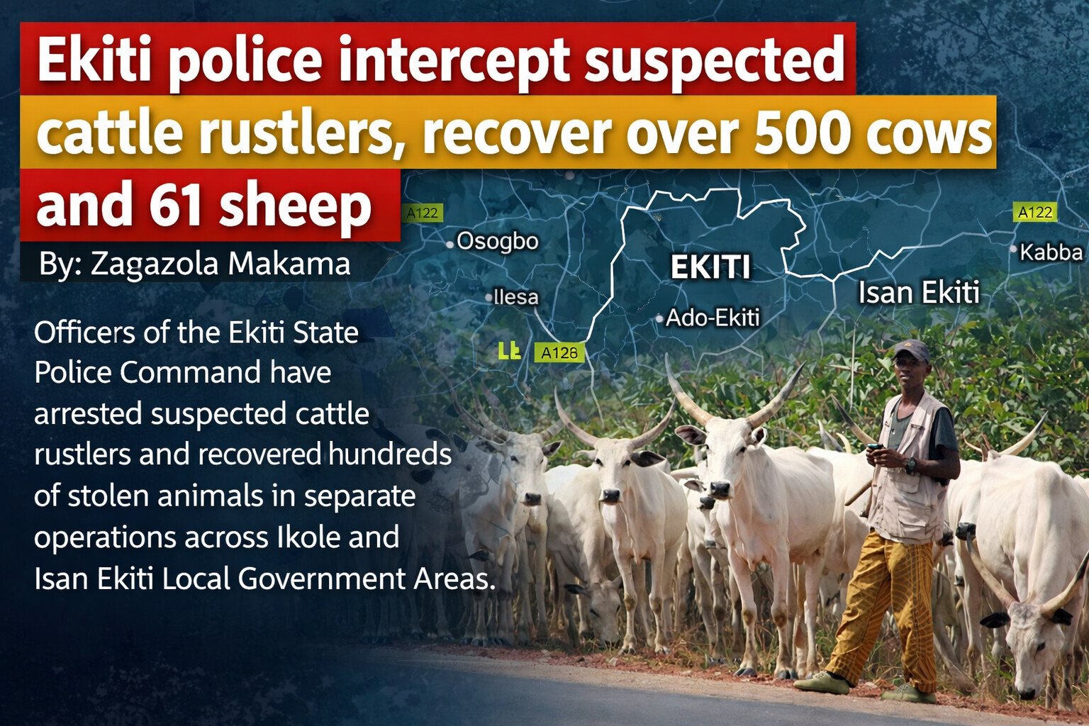Ekiti police intercept suspected cattle rustlers, recover&hellip;
