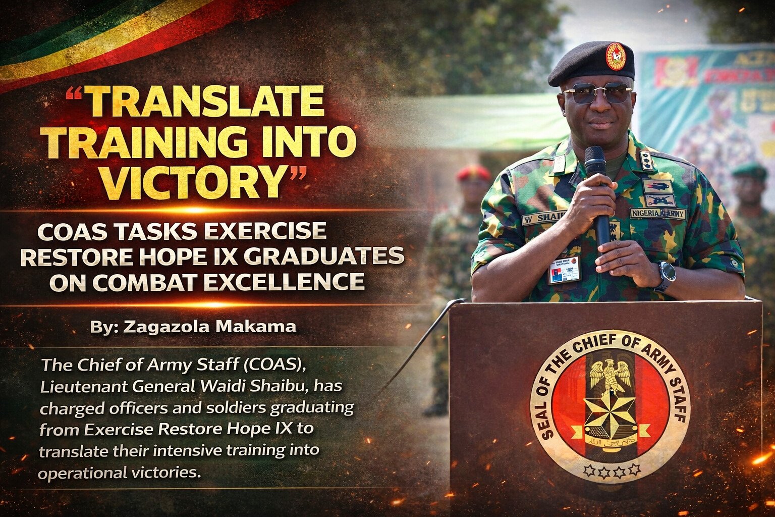 TRANSLATE TRAINING INTO VICTORY”: COAS TASKS EXERCISE…