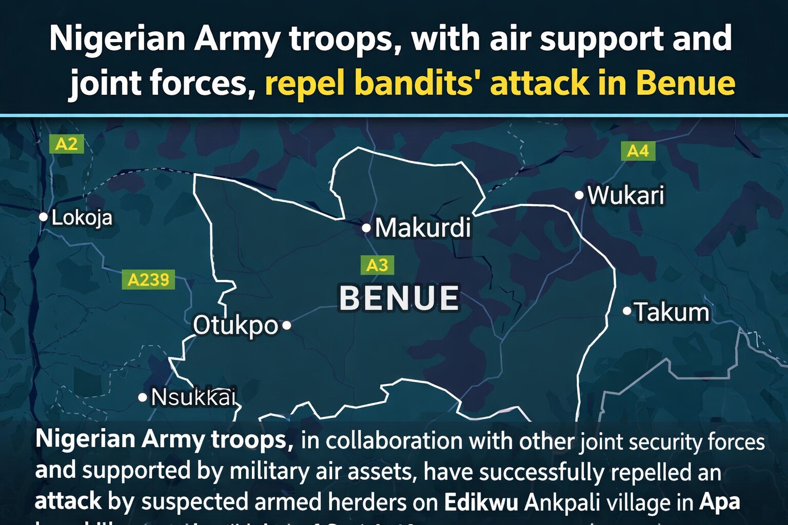 Nigerian Army troops, with air support and joint forces,…