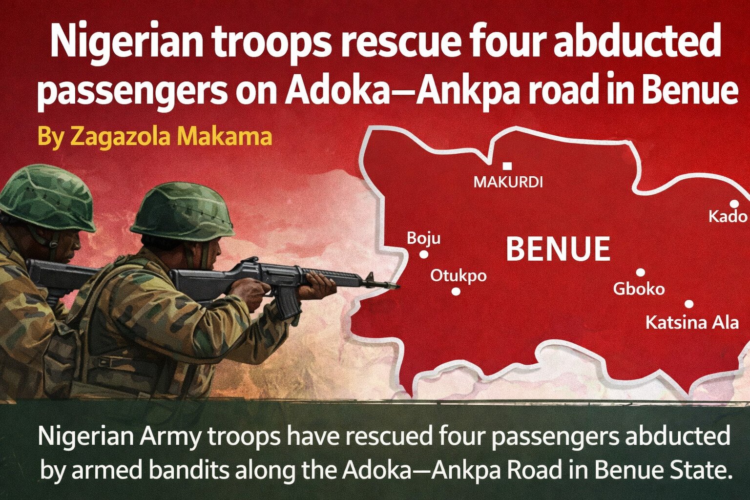 Nigerian troops rescue four abducted passengers on…