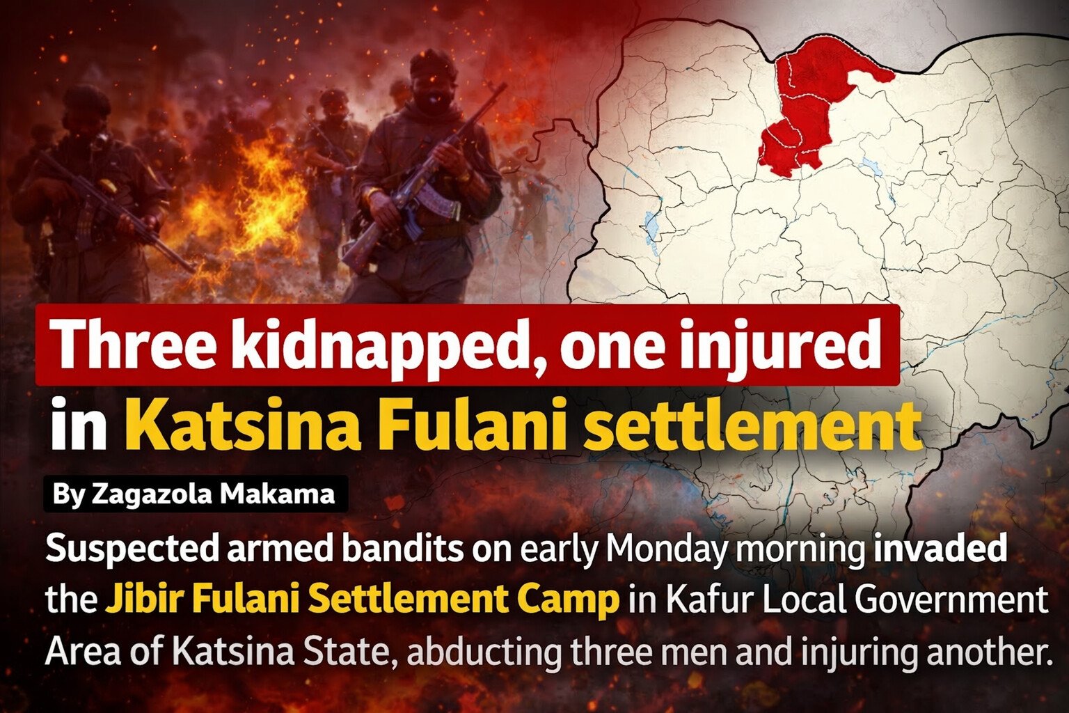 Three kidnapped, one injured in Katsina Fulani settlement
