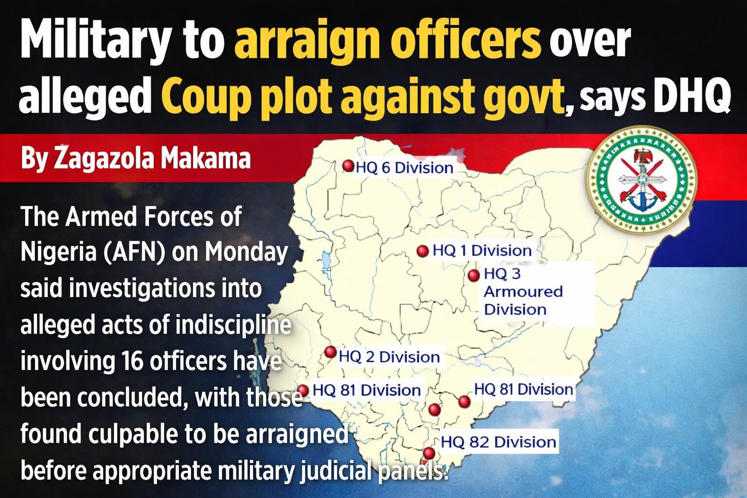 Military to arraign officers over alleged Coup plot…