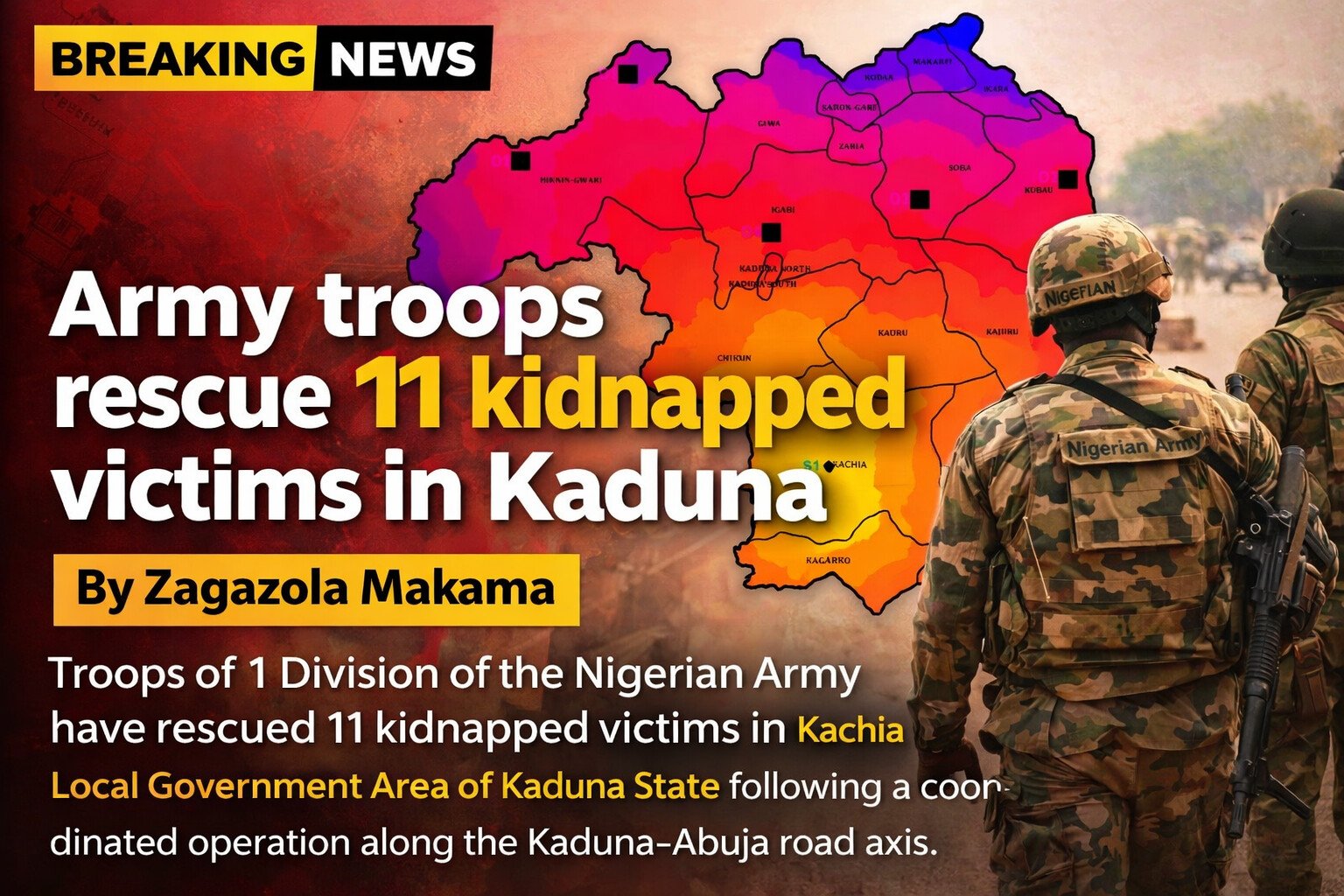 Army troops rescue 11 kidnapped victims in Kaduna