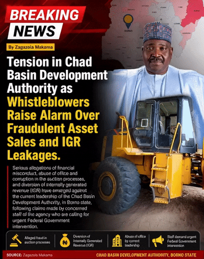 Tension in Chad Basin Development Authority as Whistleblowers…