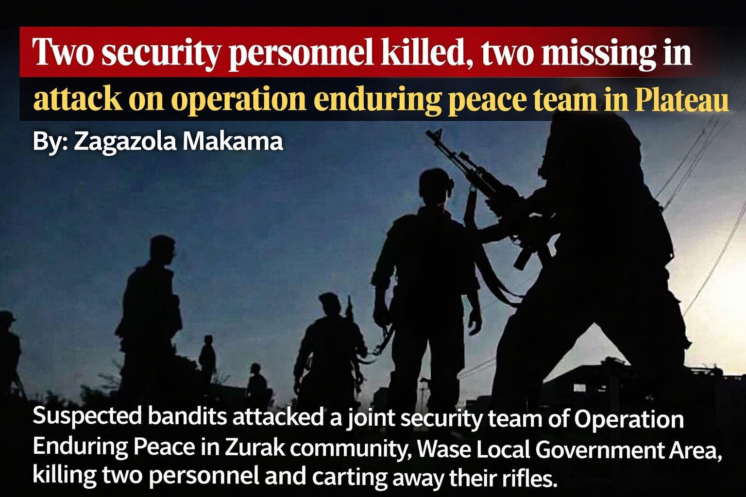 Two security personnel killed, two missing in attack&hellip;