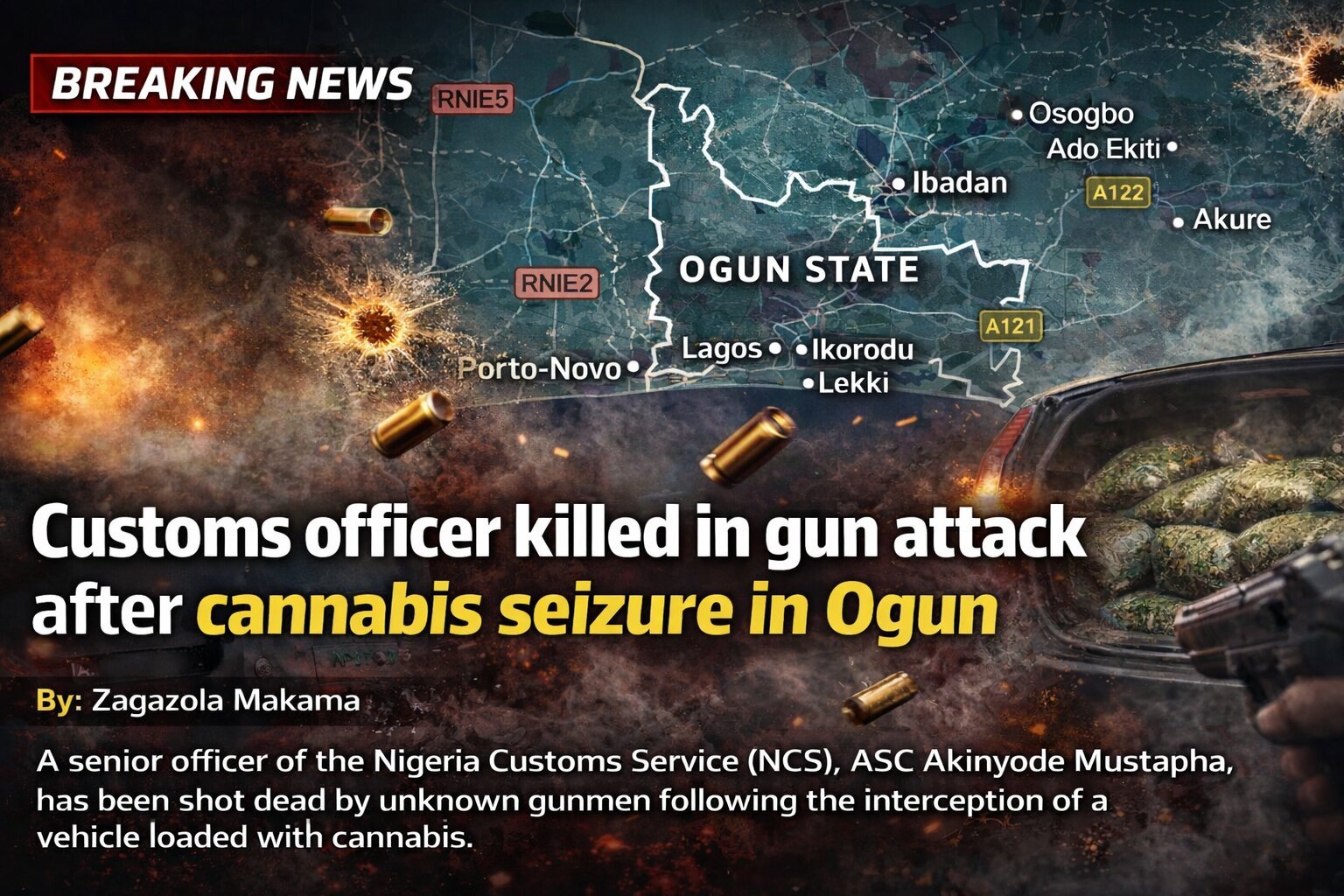 Customs officer killed in gun attack after cannabis&hellip;