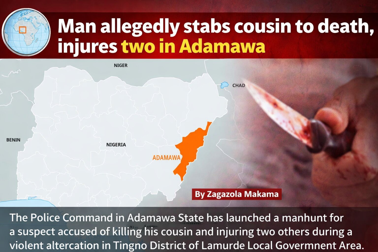 Man allegedly stabs cousin to death, injures two in…