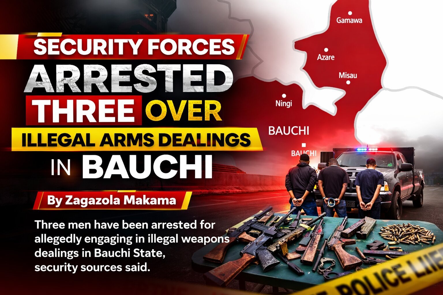 Security forced arrested three over illegal arms dealings…