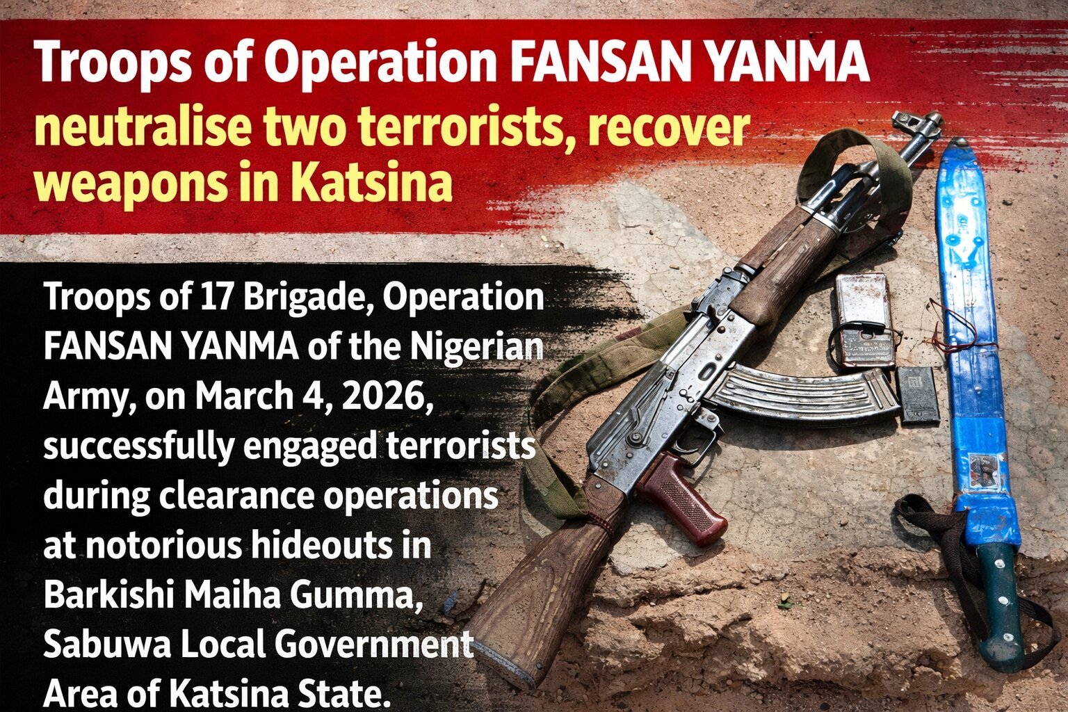 Troops of Operation FANSAN YANMA neutralise two terrorists,&hellip;